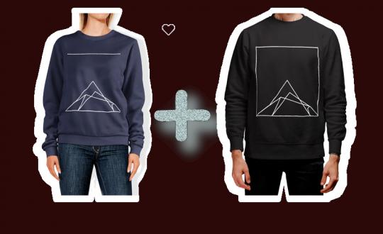 Парные свитшоты "Горы, минимализм"